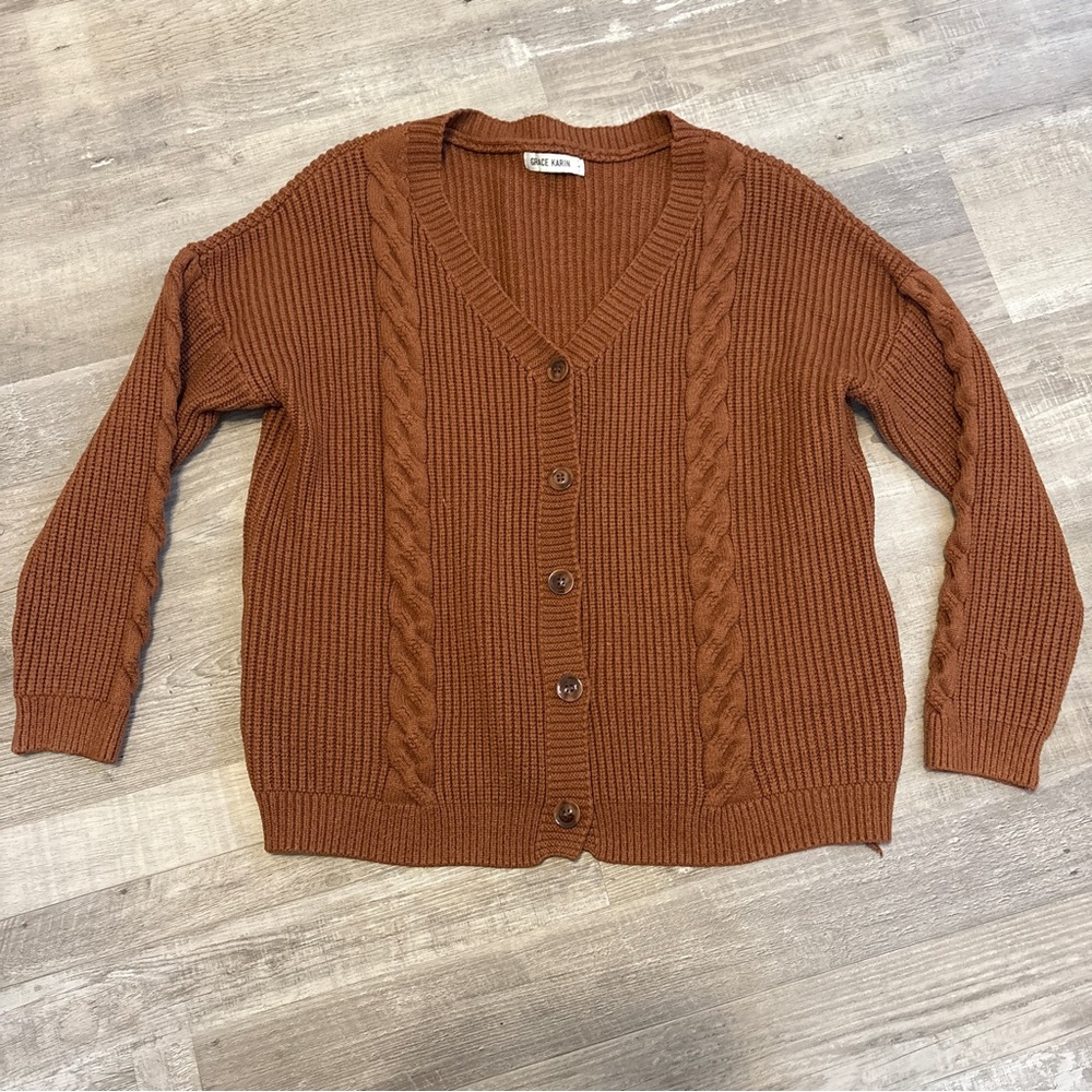 Grace Karin Rust Brown Women's Cardigan